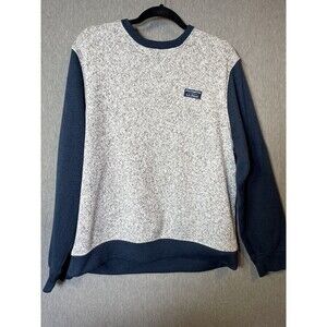 L.L.Bean Men's L Regular Gray Blue Heathered Crew Neck Pullover Sweatshirt